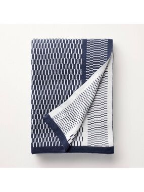 Knit Throw Blanket Navy - Hearth & Hand with Magnolia, 60”x50”